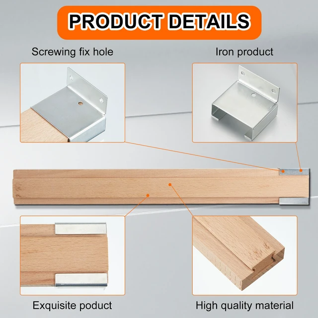 Alt view image 3 of 7 - 16 Pcs Wooden Drawer Slide, 15.8 Inch Wood Bottom Mount Guide Track Wooden Drawer Slides, Center Guide Track with Metal Slide Glides, Classic Drawer Rails, Ideal for Dresser Furniture Repair