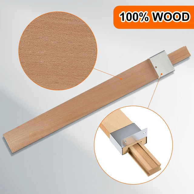 Alt view image 4 of 7 - 16 Pcs Wooden Drawer Slide, 15.8 Inch Wood Bottom Mount Guide Track Wooden Drawer Slides, Center Guide Track with Metal Slide Glides, Classic Drawer Rails, Ideal for Dresser Furniture Repair