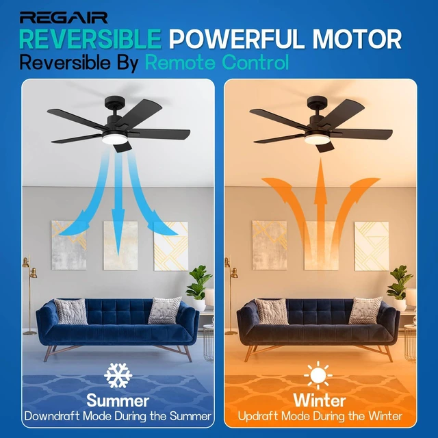 Alt view image 3 of 7 - Ceiling Fan With Light 42-Inch, Remote Control Reversible DC Motors, 3CCT Dimmable Timer Noiseless, White Ceiling Fan for Bedroom Living Room, Indoor&Outdoor ETL Listed