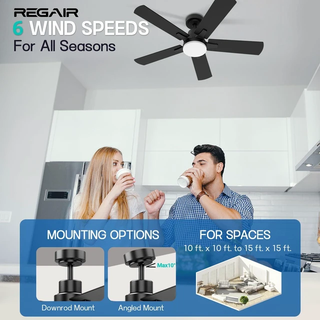Alt view image 4 of 7 - Ceiling Fan With Light 42-Inch, Remote Control Reversible DC Motors, 3CCT Dimmable Timer Noiseless, White Ceiling Fan for Bedroom Living Room, Indoor&Outdoor ETL Listed