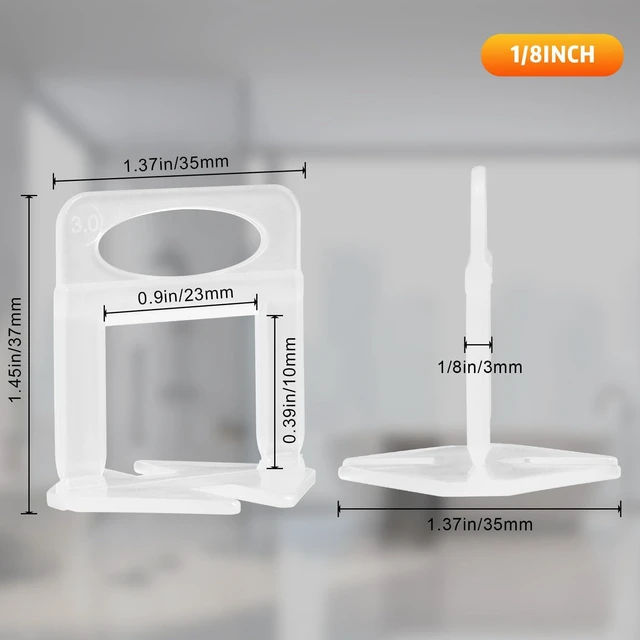 Alt view image 2 of 7 - 4500 Pcs Tile Spacers1/8 Inch, Tile Leveling System with Hammer Tile Installation Tools for Ceramic Tile and Stone Installation, Tile Leveling Clips Helps DIY and Professional Tile Layer