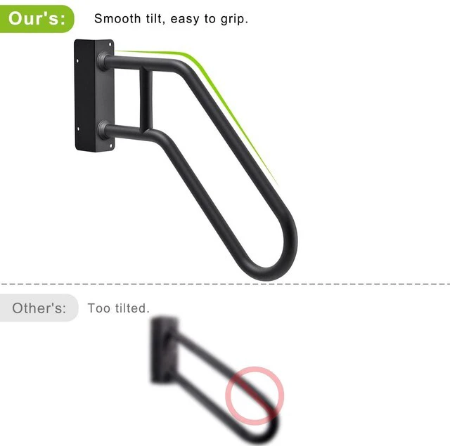 Alt view image 5 of 7 - Heavy Duty Wall Mount Handrails for Indoor Outdoor 1-3 Steps 1 Set U-Shape Non-Slip Grab Bars, Stable Safety Railings, Left+Right Handed Design, Ideal for Porch, Garage, Garden Stair