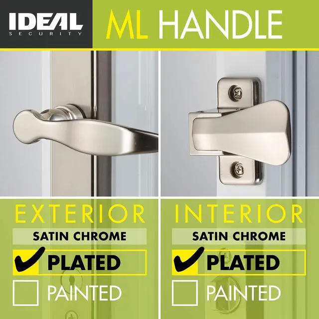Alt view image 2 of 5 - ML Storm Door Lever Handle Key Deadbolt 2 Post, Satin Nickel