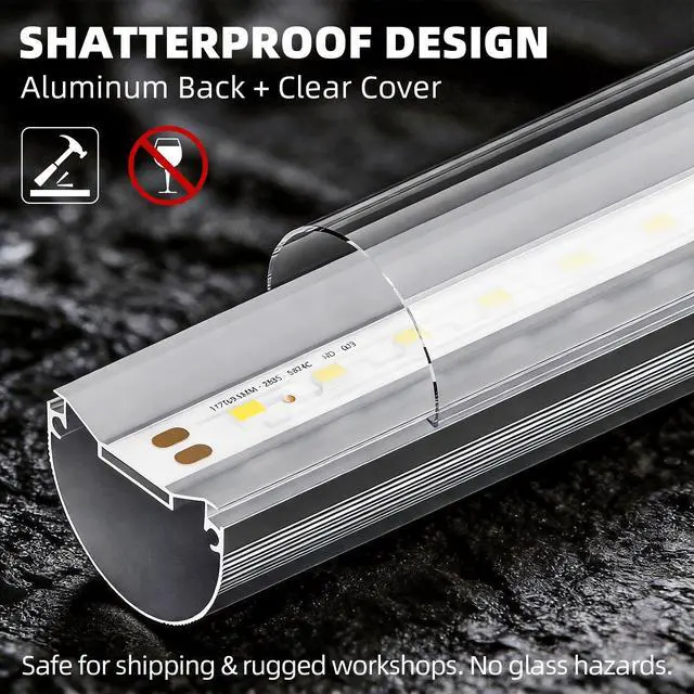 Alt view image 3 of 7 - Fluorescent Light Bulbs 48 inch Long, Type A+B T8 LED Bulb 4 Foot Replacement for F32T8 or F40T12 Lights Tube, 26W(65W Equivalent) 3400lm 6000K Daylight White Non-Dimmable, 10-Pack