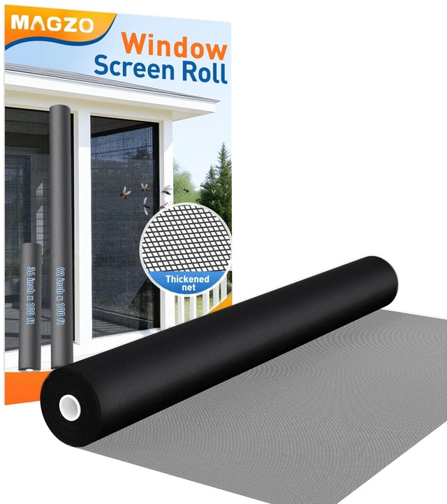Main image of Window Screen Replacement Mesh Roll, 36IN x 100FT Heavy Duty Polyester Mesh (82g/m²), UV-Resistant, Pet-Proof, Easy to Cut for Door Repair, Patio, Porch, Backyard, Garden