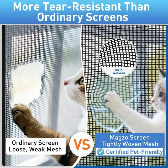 Alt view image 3 of 7 - Window Screen Replacement Mesh Roll, 36IN x 100FT Heavy Duty Polyester Mesh (82g/m²), UV-Resistant, Pet-Proof, Easy to Cut for Door Repair, Patio, Porch, Backyard, Garden