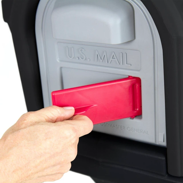 Alt view image 4 of 5 - Classic Plastic Residential Mailbox & Post Mount Combo Kit with 2 Access Doors - Light Gray/Dark Gray