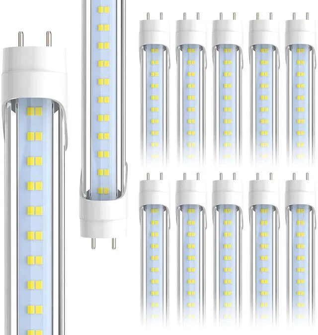 Main image of 4FT LED T8 Type A+B Tube Lights, 28W(80W Equivalent), 4060LM, 5000K Single or Double End Powered, Plug and Play or Ballast Bypass, 4 Foot T10 T12 Fluorescent Bulbs Replacement, Clear(12-Pack)