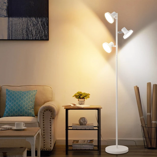 Alt view image 2 of 7 - 36W LED Tree Floor Lamp, Modern Dimmable Standing Lamp with Remote & Touch Control, 4 Color Temperatures, 3 Rotatable LED Light Floor Lamps for Living Room, Bedroom, Office