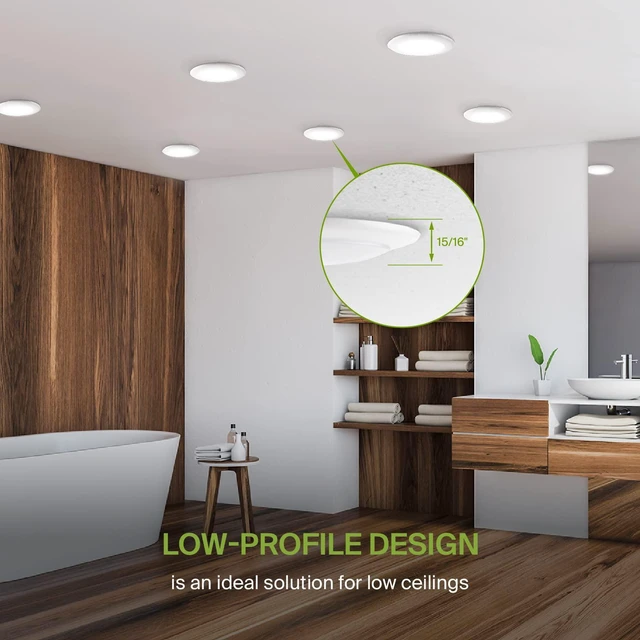 Alt view image 4 of 7 - 12 Pack LED Disk Lights 6 Inch, 5CCT Flush Mount Ceiling Light Fixture 15W 2700K-5000K 1245LM Dimmable Surface Mount Disk Light, 6 Inch LED Ceiling Light, Low Profile Disc Lights, UL Energy Star