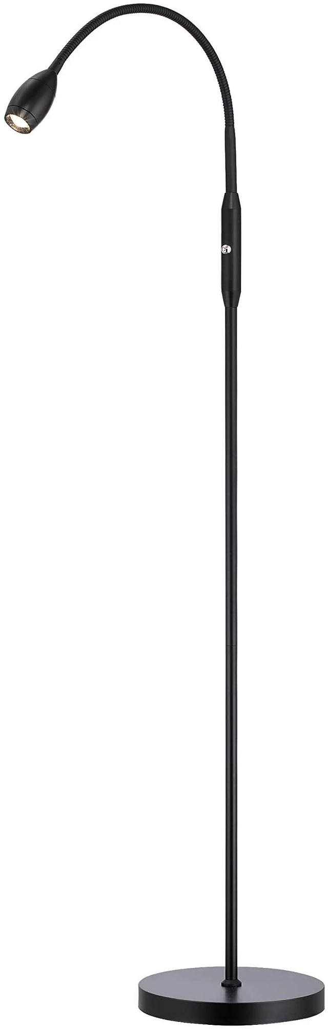 Main image of OBright Ray Adjustable LED Beam Floor Lamp, Dimmable and Zoomable Spotlight, Flexible Gooseneck, Reading/Crafting Standing Lamp, Work Table Light, Matte Black