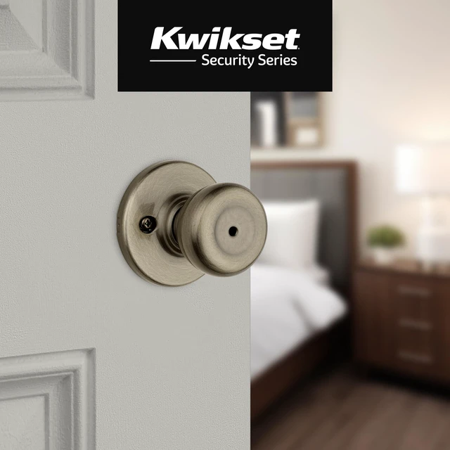 Alt view image 2 of 7 - 93001-869 Tylo Bed & Bath Knob in Antique Brass, Privacy (Pack of 6)