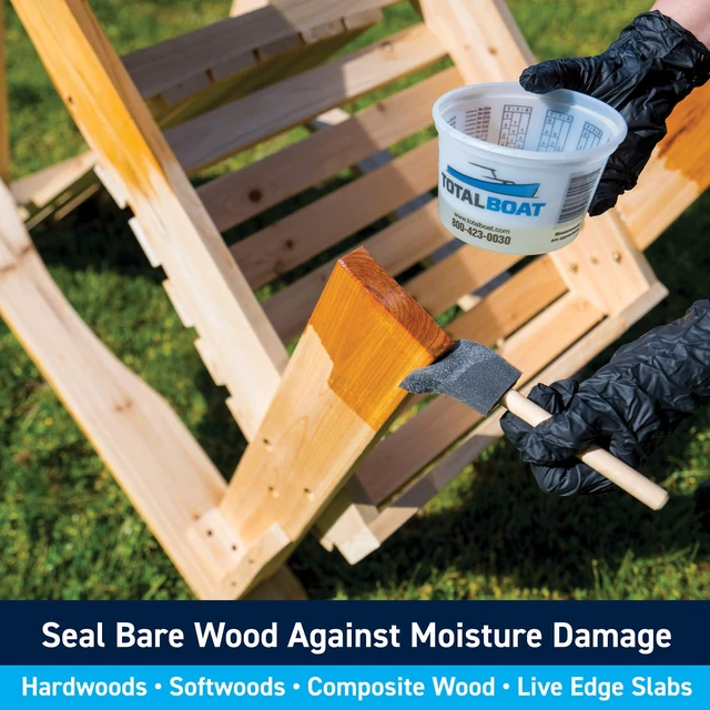 Alt view image 4 of 7 - Clear Penetrating Epoxy Wood Sealer - 1.5 Pint Kit, Cold Weather Ideal for Wood Rot Repair & Sealing Plywood; Marine-Grade Epoxy Hardens and Stabilizes; Waterproofs and Protects Outdoor Wood
