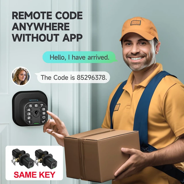 Alt view image 5 of 6 - Fingerprint Door knob, Smart Biometric Door Lock with Keypad, Keyless Entry Code Door Knob, Waterproof & Weatherproof, Auto Lock,Voice Navigation, For Bedroom, Gate,Office