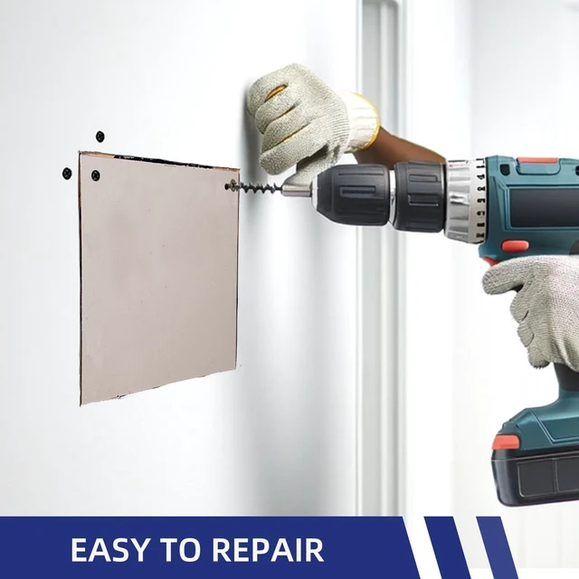 Alt view image 4 of 7 - Drywall Repair Kit with 20"x20" Panel - Large Hole Patch for Walls Quick and easy Sheetrock repair solution. Includes tools for wall surface hole filling and patching