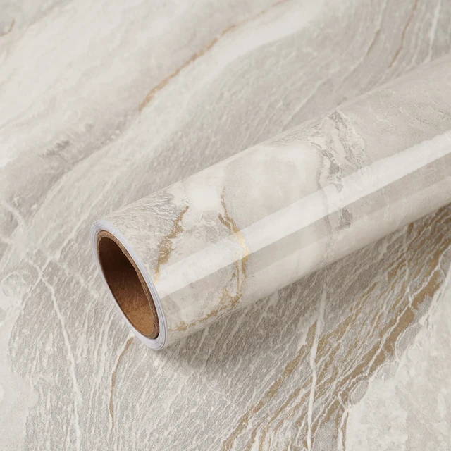 Main image of Large Size Marble Contact Paper Peel and Stick Countertops for Kitchen Waterproof Beige Gold Marble Wallpaper for Countertops Walls 32''x118'' Self Adhesive Countertop Vinyl for Bathroom Desk