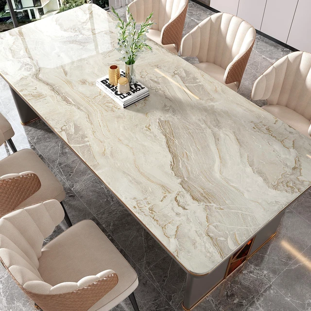Alt view image 4 of 7 - Large Size Marble Contact Paper Peel and Stick Countertops for Kitchen Waterproof Beige Gold Marble Wallpaper for Countertops Walls 32''x118'' Self Adhesive Countertop Vinyl for Bathroom Desk