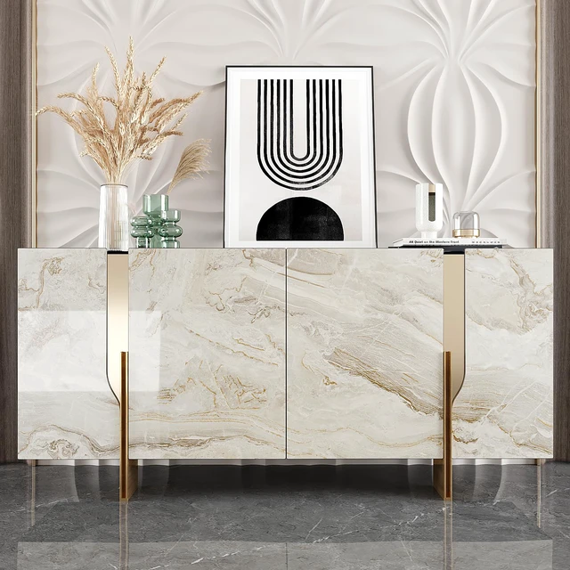 Alt view image 7 of 7 - Large Size Marble Contact Paper Peel and Stick Countertops for Kitchen Waterproof Beige Gold Marble Wallpaper for Countertops Walls 32''x118'' Self Adhesive Countertop Vinyl for Bathroom Desk