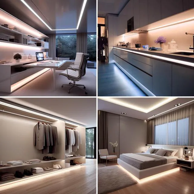 Alt view image 5 of 7 - 24V COB LED Strip Lights 65.6ft CRI 93 Cuttable with Power Supply 4000K Natural White LED Tape Light Adhesive 160W 312LEDs/m for Bedroom Kitchen Living Room Ceiling, 2 Rolls of 32.8ft