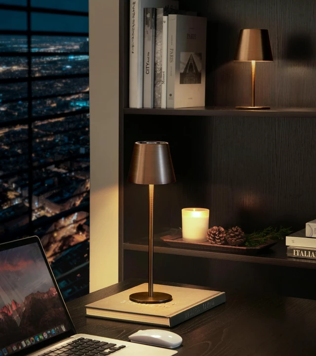 Alt view image 2 of 7 - 3 Pack Cordless Table Lamp, Portable Battery Operated Lamp with 3 Color Temps and Stepless Dimming, Rechargeable Table Lamp for Dinner, Desk, Cafe, Outdoor (Brushed Mocha)