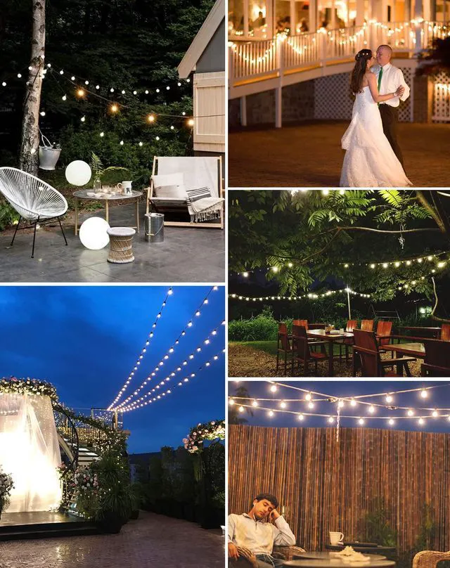 Alt view image 7 of 7 - Outdoor String Lights, 200FT G40 LED IP65 Waterproof Patio Lights 100 Shatterproof Globe Bulbs, Connectable Dimmable Hanging Lights for Outside Backyard Garden Bistro Porch, 2700K (2x100FT)