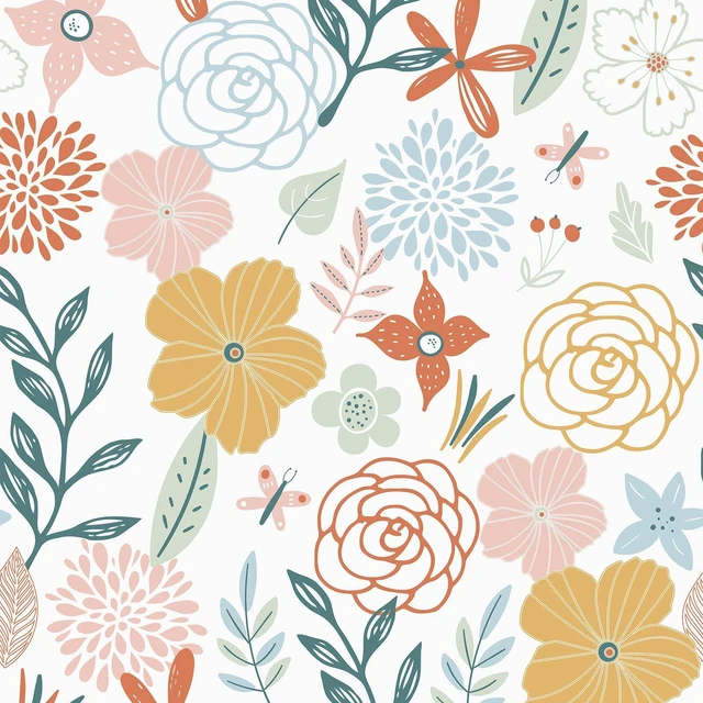 Main image of Floral Peel and Stick Wallpaper 17.71×1181Boho Floral Wallpaper Pink Floral Contact Paper Self Adhesive Removable Wallpaper for Bathroom Cabinet Decorative