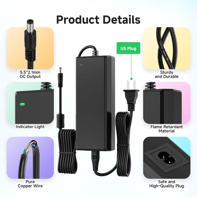 Alt view image 2 of 6 - DC24V 5A 120W LED Driver 2 Pack, Power Supply 100-240V AC to 24V DC 120W Converter, Over Voltage Protection, Short Circuit Protection