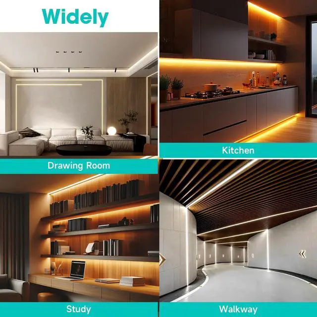 Alt view image 5 of 7 - 10-Pack 6.6ft/2Meter U Shape White LED Aluminum Channel System with Milky Cover, End Caps and Mounting Clips, Aluminum Channel Profile for LED Strip Light Diffuser Installations (10pack*6.6ft)