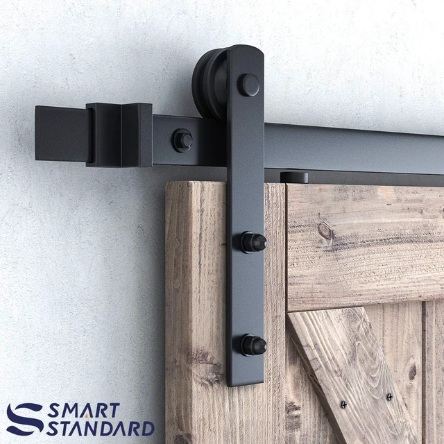 Alt view image 3 of 7 - 6ft Sliding Barn Door Hardware kit, Fit 36" Wide Door Panel Barn Door Track, Sliding Door Hardware kit, Smoothly and Quietly -Heavy Duty Sturdy -Easy to Install, I Shape Hanger