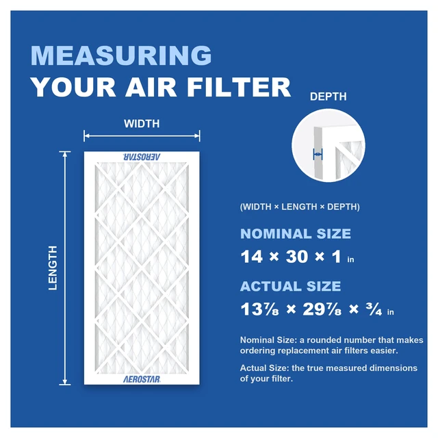 Alt view image 2 of 7 - Air Filter 14x30x1 MERV 13 AC Filter, HVAC, Furnace Filter, 4 Pack ACTUAL SIZE (13.50 x 29.50 x 0.75) AC Filter, Furnace Filter, Allergies, Dust, Pet Dander & Smoke MERV 13 (MPR 1500 / FPR 10)