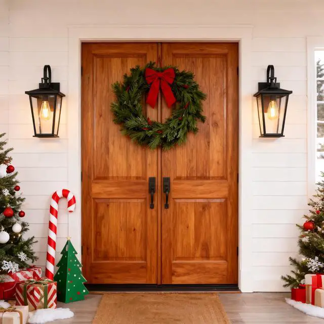 Alt view image 3 of 7 - Outdoor Wall Lights Fixtures Lantern Frame 16 1/8", Outside Lights Black Transitional Durable Metal, Clear Glass for Post Exterior Barn Deck House Porch Yard Patio Garage Garden