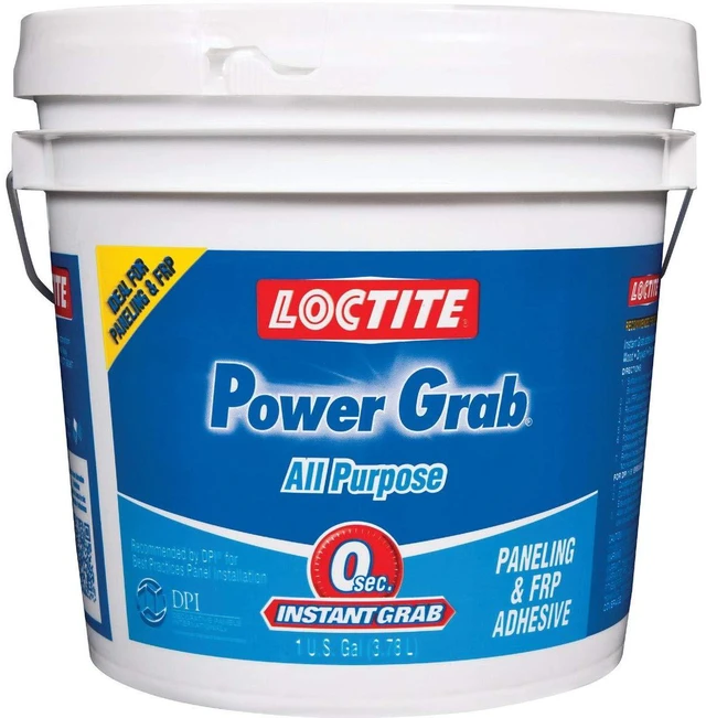 Main image of Power Grab Express All Purpose Construction Adhesive, White, 1 Gallon Pail, 1 Pack - Versatile Construction Glue for Cement, Tile, Wall & More