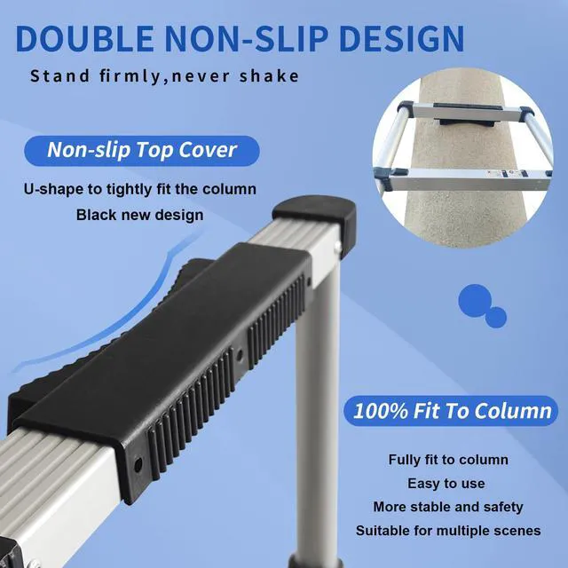 Alt view image 3 of 7 - Telescoping Ladder, 10.5 FT, Rectangular, Heavy Duty, Silver 330 LBS Capacity; suitable for outdoor work, RV, attic and home maintenance