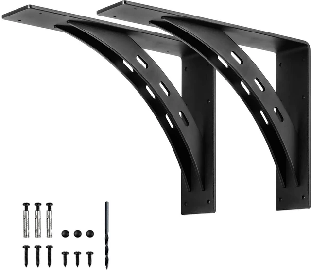 Main image of Heavy Duty Shelf Brackets (Set of 2) - 16" x 12" Max Load 1100 Lbs - Premium Alloy Metal Mantel Brackets