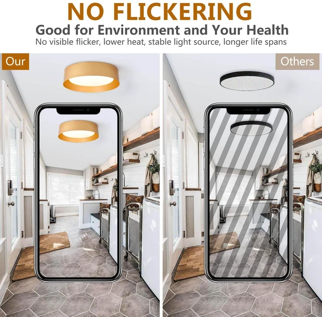 Alt view image 5 of 7 - 16.5" Gold Flush Mount Ceiling Light, LED Ceiling Fixture 30W dimmable LED light with 3000K warm glow, ideal for living rooms, bedrooms, hallways and foyers