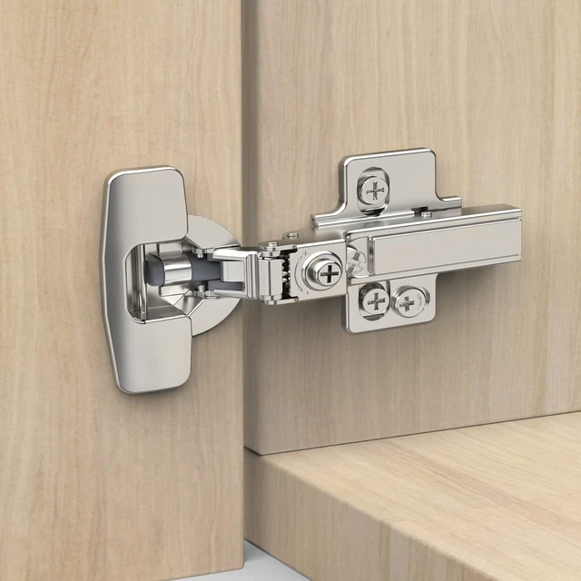 Main image of 20 Pack Frameless Half Overlay Soft Close Concealed European Hinges, Self Closing Satin Nickel, 105 ° Open Angle 4D Adjustment, Speed Control, Clip On, Stainless Steel for Cabinet Door