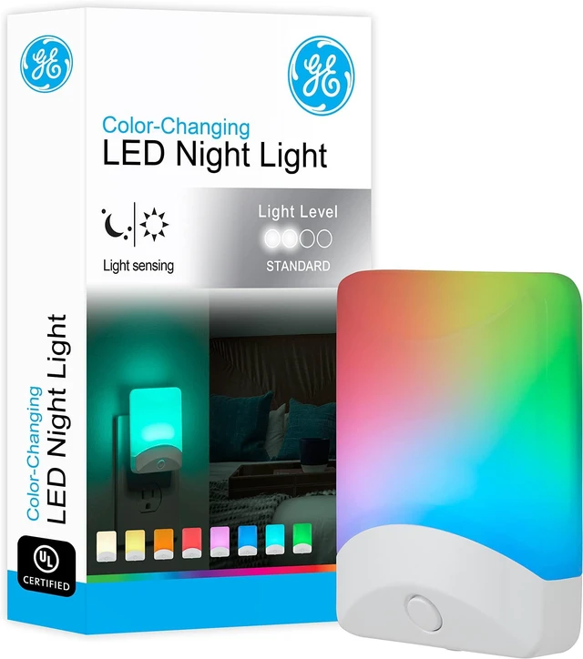 Main image of Color Changing LED Night Light for Kids, Dusk to Dawn Sensor, Home Decor Apartment Essentials, Wall Lights for Bedroom, Ambient Lighting, Nightlights Plug in, 34693 (Pack of 8)
