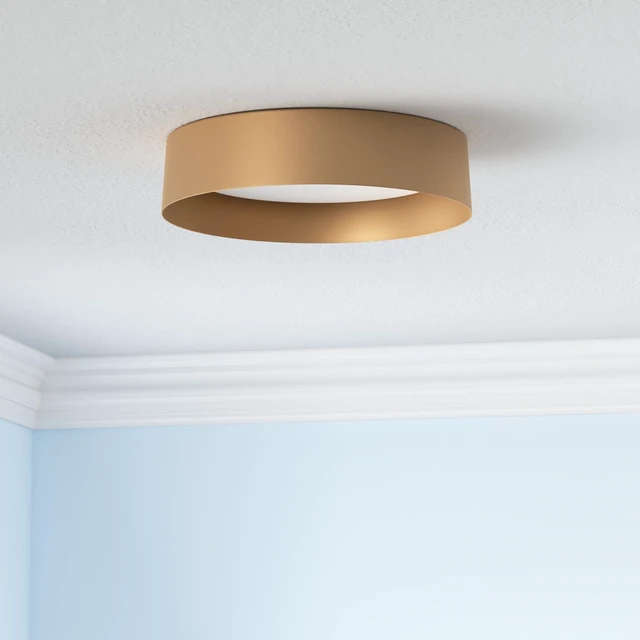 Alt view image 2 of 7 - 16.5" Gold Flush Mount Ceiling Light, LED Ceiling Fixture 30W dimmable LED light with 3000K warm glow, ideal for living rooms, bedrooms, hallways and foyers