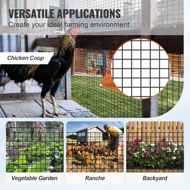 Alt view image 4 of 7 - Hardware Cloth, 48'' x 50' 1/2inch Galvanized Wire Mesh Roll, 19 Gauge Chicken Wire Fence Roll, Vinyl Coating Metal Wire Mesh for Chicken Coop Barrier, Rabbit Snake Fences, Poultry Enclosures