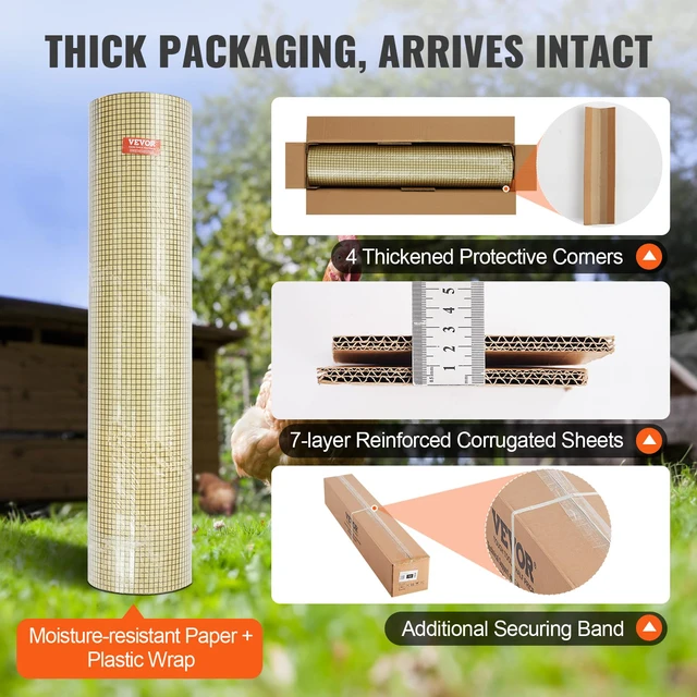 Alt view image 6 of 7 - Hardware Cloth, 48'' x 50' 1/2inch Galvanized Wire Mesh Roll, 19 Gauge Chicken Wire Fence Roll, Vinyl Coating Metal Wire Mesh for Chicken Coop Barrier, Rabbit Snake Fences, Poultry Enclosures
