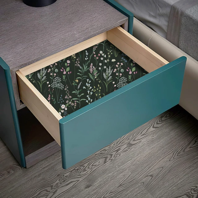 Alt view image 6 of 7 - Dark Green Botanical Floral Peel and Stick Wallpaper 17.3" x 1181" Waterproof Removable Self Adhesive Wallpaper, Dark Farm Wildflower Stick on Wallpaper for Home Bedroom Contact Paper,142 sq