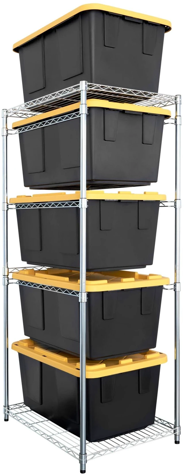 Main image of 5-Tier Steel Tote Rack for 27 Gallon Bins - Silver