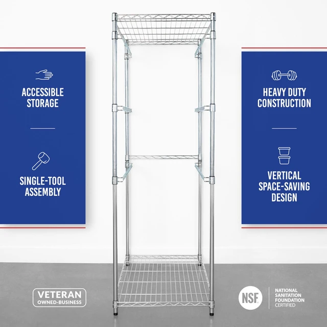 Alt view image 6 of 6 - 5-Tier Steel Tote Rack for 27 Gallon Bins - Silver