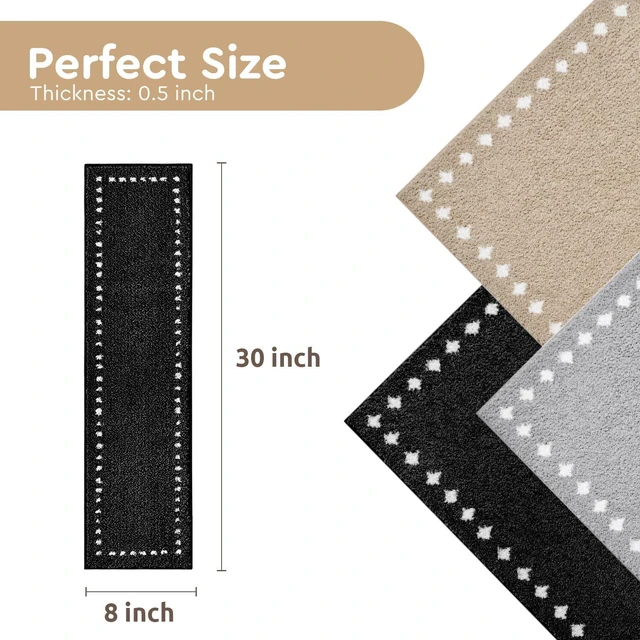 Alt view image 6 of 7 - Stair-Treads Non Slip 15PC Soft Stair Treads for Wooden Steps 8"x30" Plush Peel and Stick Stair Treads Indoor, Carpet Stair Treads Reusable for Kids and Pets, Washable Stair Runner Black