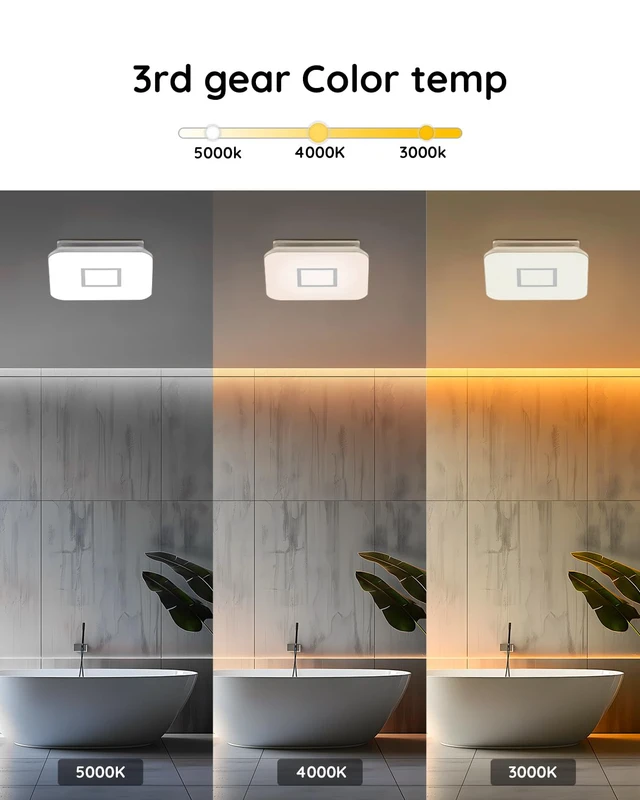 Alt view image 5 of 7 - Bathroom Fan with Light110CFM 1.0 Sones 1200lm LED Light 3000K/4000K/5000K Selectable120V 43W Quiet Bathroom Ventilation Exhaust Fan for Shower/Restroom/Office/Home(silver)