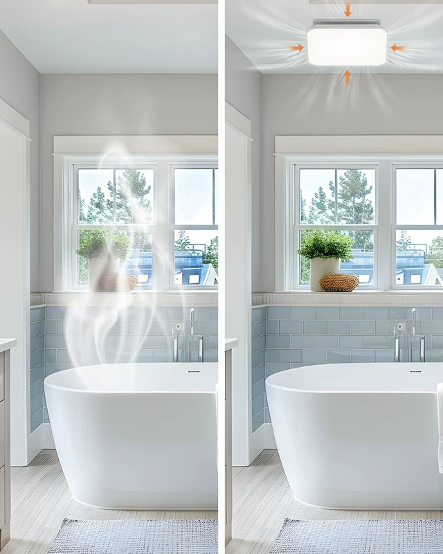 Alt view image 7 of 7 - Bathroom Exhaust Fan with Light, 1.0 Sones 110 CFM 43W 1200LM ETL,Ceiling Opening 7.75'' x 7.5'' No attic installation required, Ceiling-Mounted Shower Ventilation Exhaust Fan with Light