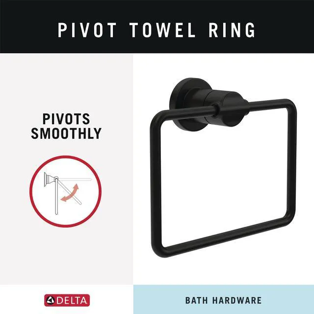 Alt view image 2 of 7 - 4-Piece Matte Black Bathroom Set Towel Rack, Ring, Toilet Paper Holder, Hook | Nicoli Bath Accessories