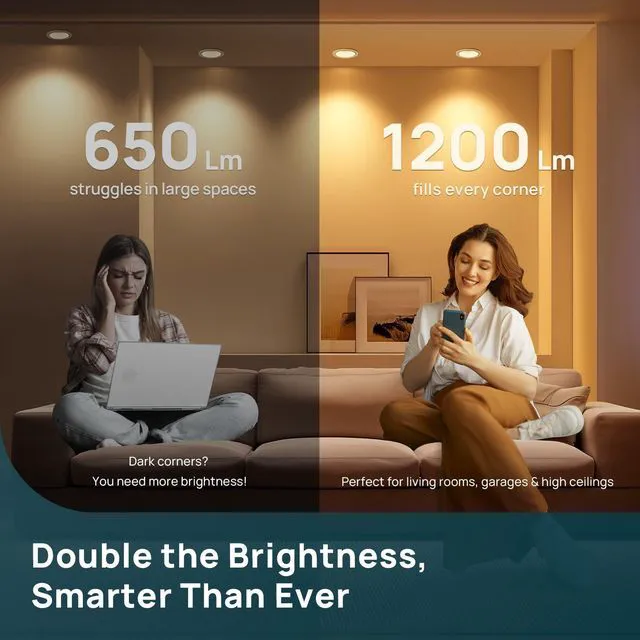 Alt view image 2 of 7 - Matter BR30 Smart Light Bulb, Alexa/Apple/Google Home, 6 Pack 1200LM 85W Recessed Smart Flood Light Bulbs, Music Sync & Preset Scenes, E26 RGBTW Color Changing, Tunable White(1800K-6500K)