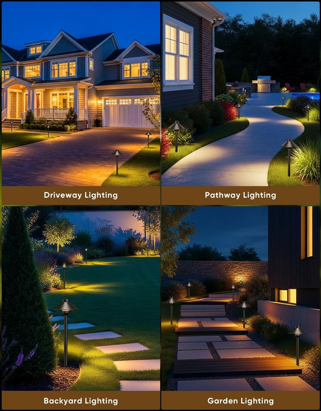 Alt view image 5 of 7 - Low Voltage Landscape Lighting 6-Pack, Aluminum 12V Pathway Lights with G4 Bulbs, Waterproof Oil Rubbed Bronze Color Wired Path Lights with Connectors for Walkway Yard Garden