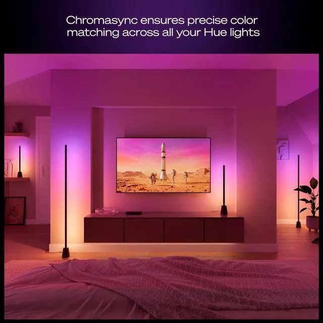Alt view image 4 of 7 - Hue Play Table Lamp, RGBWWIC LED, 23.6", 1-Pack White Ambiance, Multicolor Gradients, Smart Lighting, Alexa & Google Home & Apple Home, TV Sync